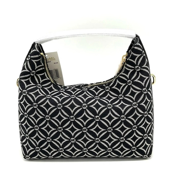 Michael Kors Ember Small Logo Jacquard Messenger Bag Black - Picture 5 of 11